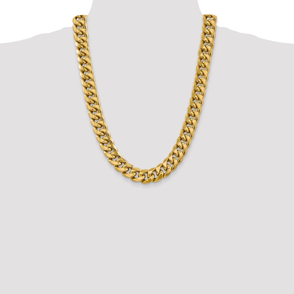 14K 24 inch 15mm Semi-Solid Miami Cuban with Lobster Clasp Chain (BC165-24)