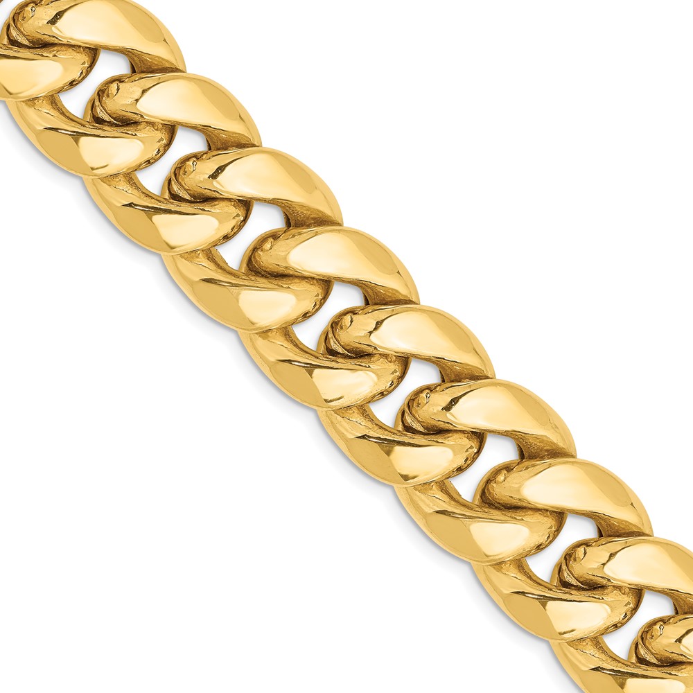 14K 24 inch 15mm Semi-Solid Miami Cuban with Lobster Clasp Chain (BC165-24)