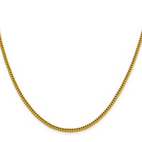14K 2.2mm Yellow Gold Semi-Solid Franco Chain with Lobster Clasp - 18in view 2