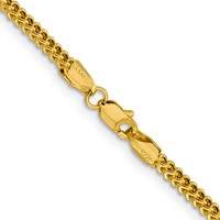 14K 2.2mm Yellow Gold Semi-Solid Franco Chain with Lobster Clasp - 18in view 3
