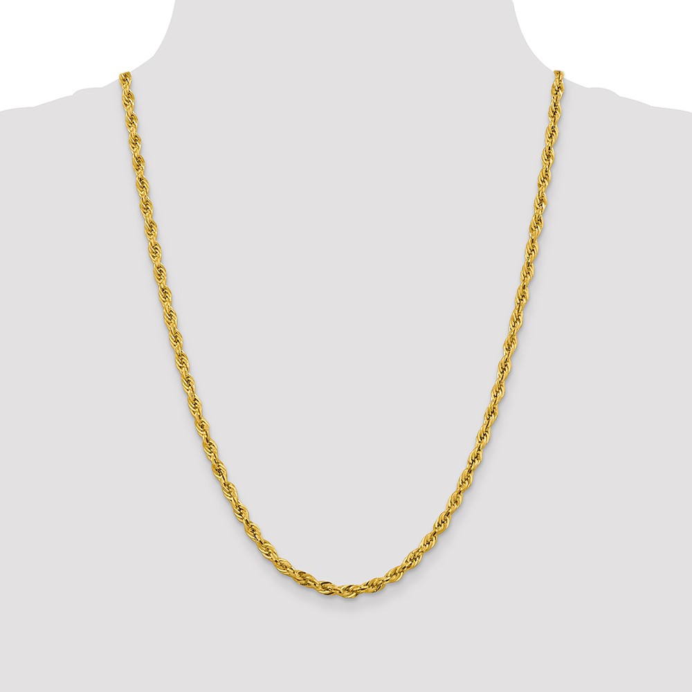 14K 24 inch 4.25mm Semi Solid Rope with Lobster Clasp Chain (BC168-24)