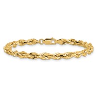 14K 7 Inch 4.25mm Semi Solid Rope with Lobster Clasp Chain view 3