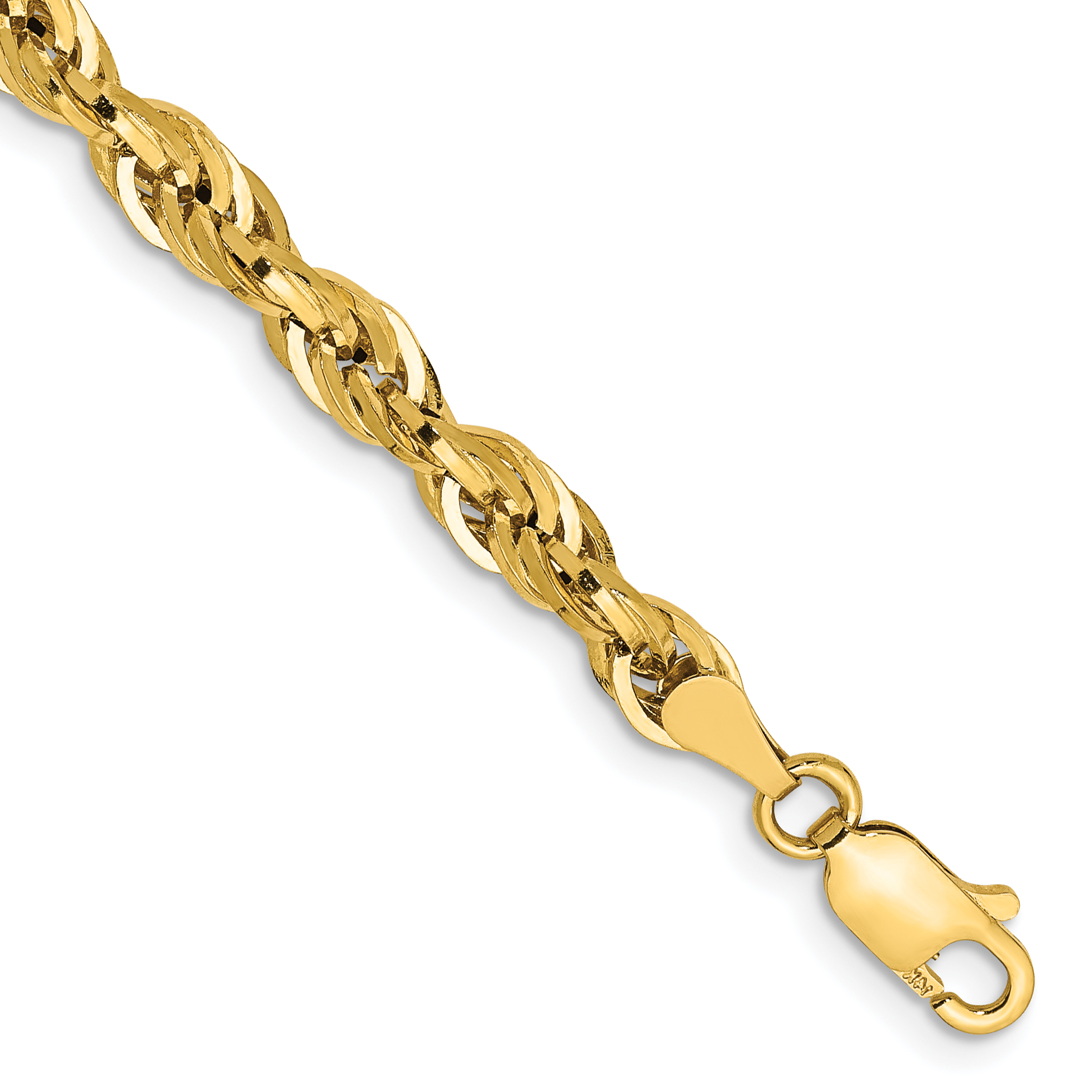 14K 7 inch 4.25mm Semi Solid Rope with Lobster Clasp Chain (BC168-7)
