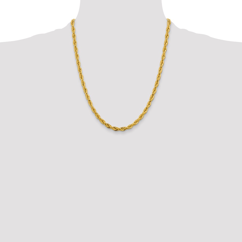 14K 22 inch 4.75mm Semi Solid Rope with Lobster Clasp Chain (BC169-22)