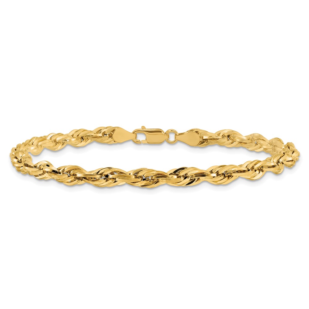 14K 8 inch 4.75mm Semi Solid Rope with Lobster Clasp Chain (BC169-8)