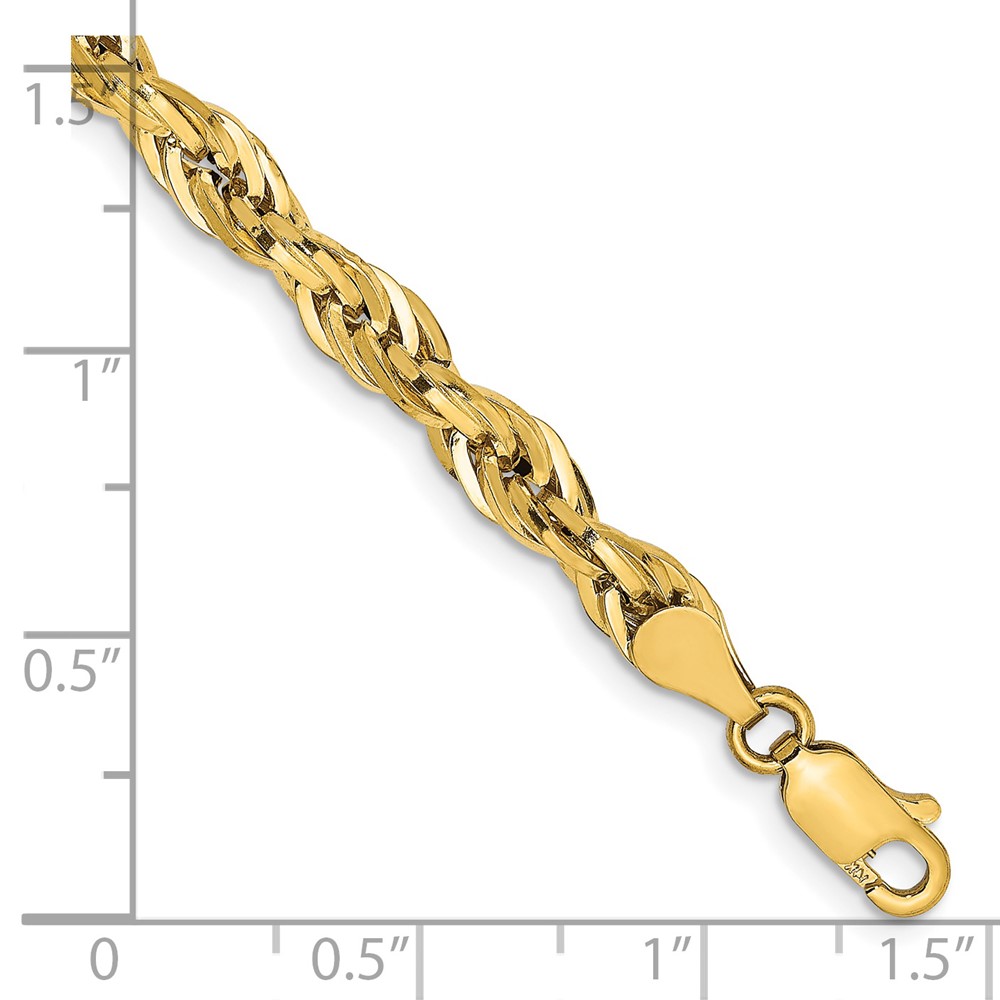 14K 8 inch 4.75mm Semi Solid Rope with Lobster Clasp Chain (BC169-8)