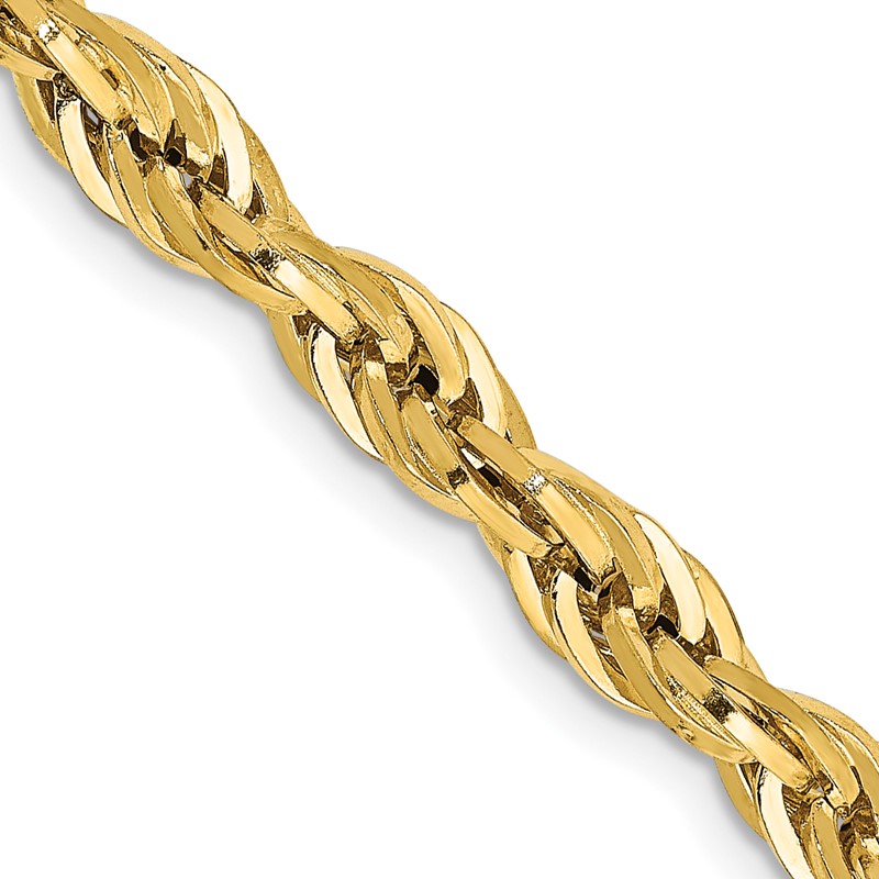 14K 22 inch 4.75mm Semi Solid Rope with Lobster Clasp Chain