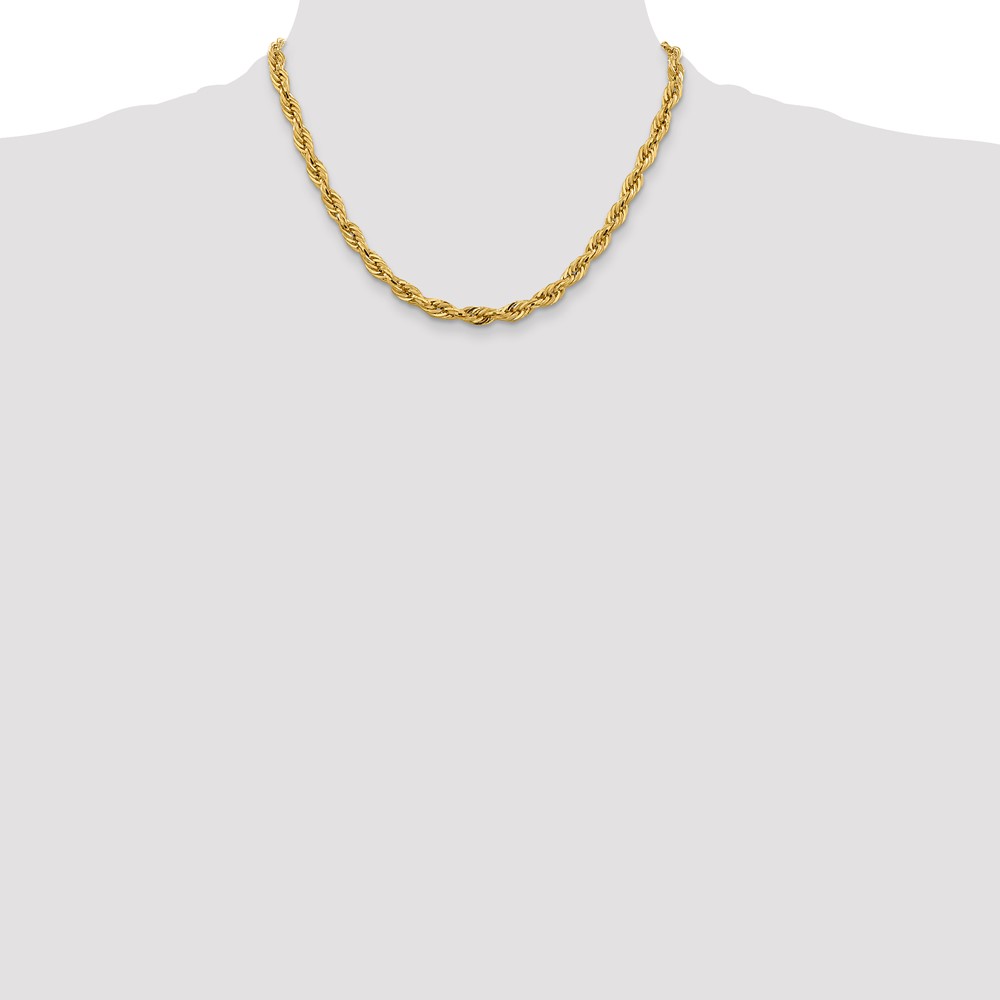 14K 18 inch 5.4mm Semi Solid Rope with Lobster Clasp Chain (BC170-18)