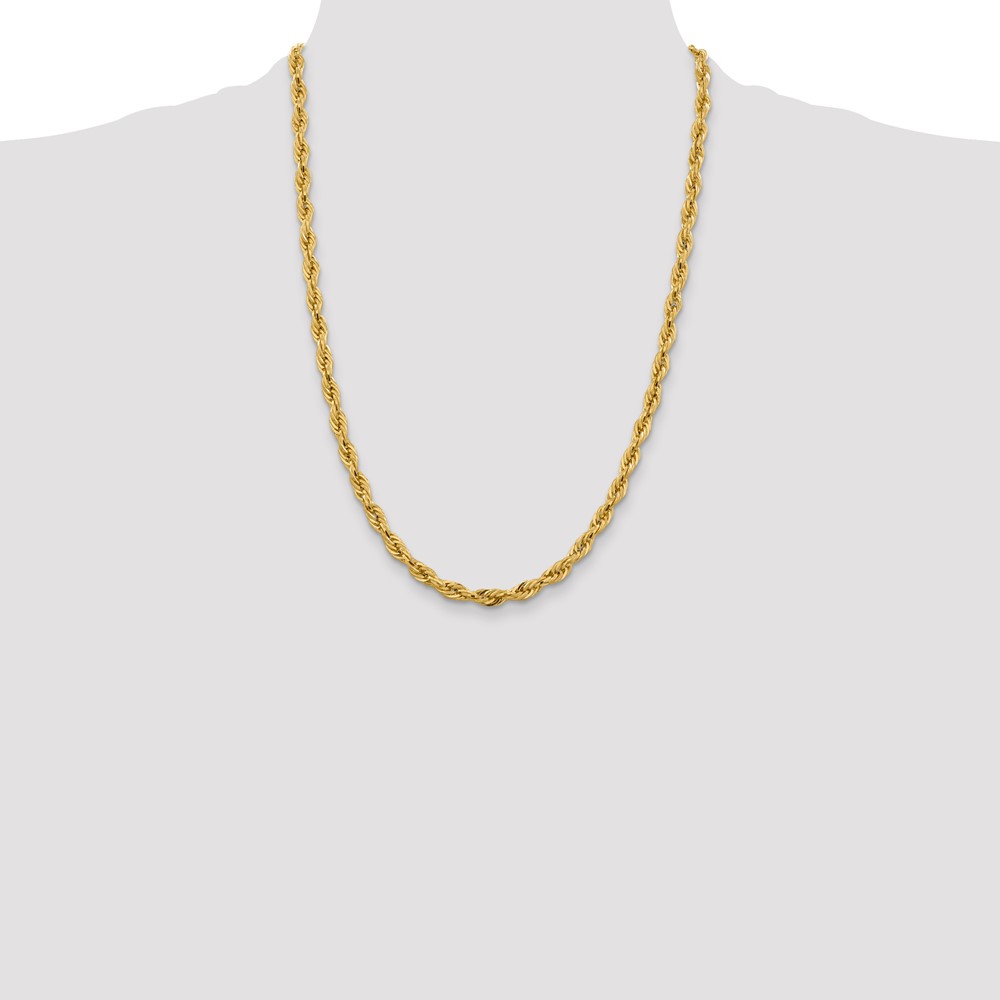 14K 24 inch 5.4mm Semi Solid Rope with Lobster Clasp Chain (BC170-24)