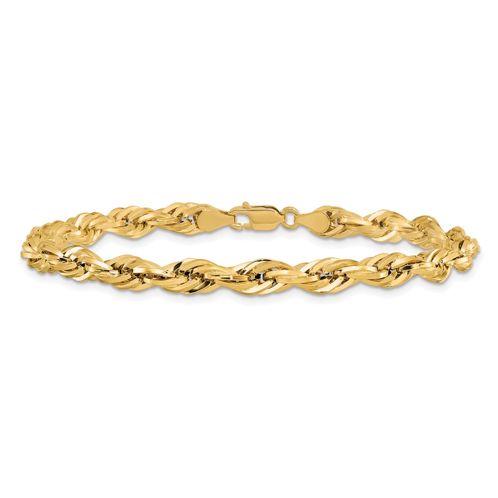 14K 7 inch 5.4mm Semi Solid Rope with Lobster Clasp Chain (BC170-7)