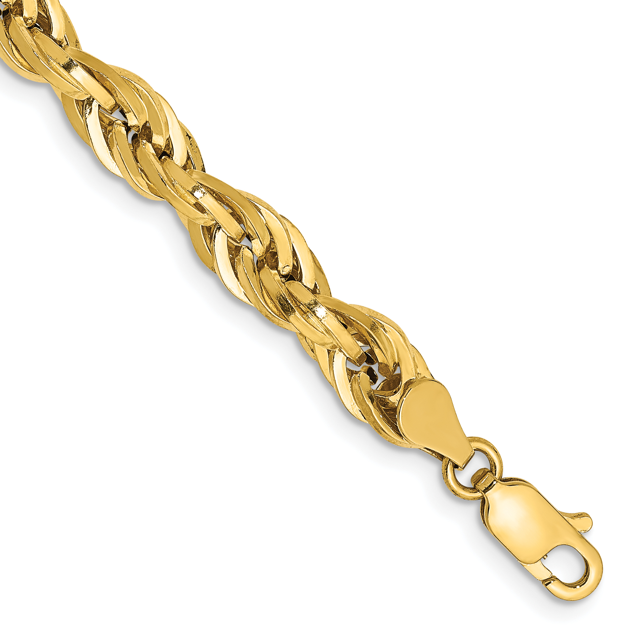 14K 8 inch 5.4mm Semi Solid Rope with Lobster Clasp Chain (BC170-8)