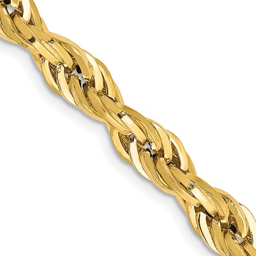 14K 22 inch 5.4mm Semi Solid Rope with Lobster Clasp Chain