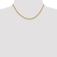 14K 2.75mm Yellow Gold Semi-Solid Wheat Chain with Lobster Clasp, 16" view 4