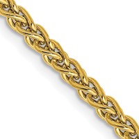 14K 2.75mm Yellow Gold Semi-Solid Wheat Chain with Lobster Clasp, 16" view 1