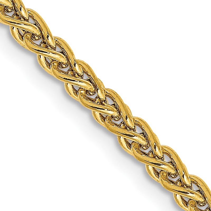 14K 16 inch 2.75mm Semi-Solid Wheat with Lobster Clasp Chain