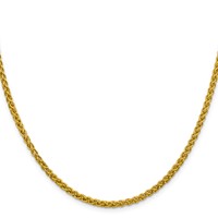 14K 16 Inch 3.45mm Semi-Solid Wheat with Lobster Clasp Chain view 2