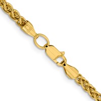 14K 16 Inch 3.45mm Semi-Solid Wheat with Lobster Clasp Chain view 3