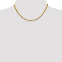 14K 16 Inch 3.45mm Semi-Solid Wheat with Lobster Clasp Chain view 4