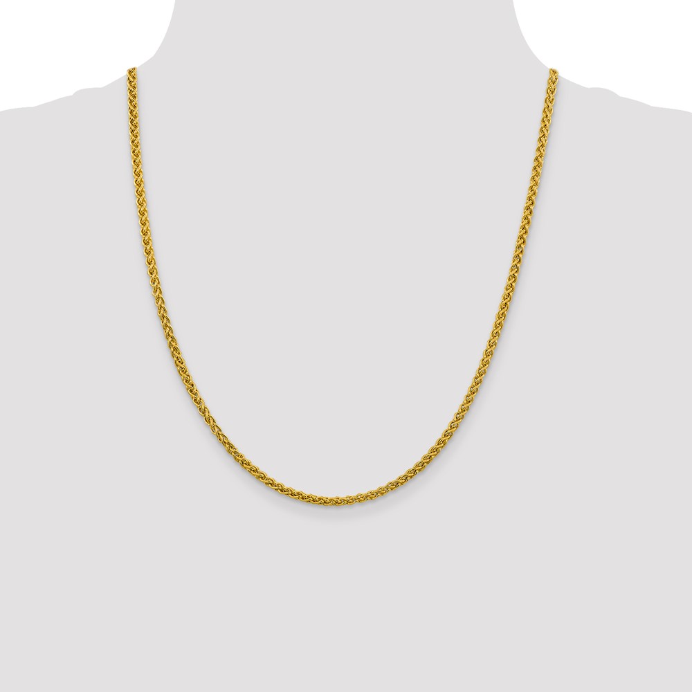 14K 22 inch 3.45mm Semi-Solid Wheat with Lobster Clasp Chain (BC172-22)