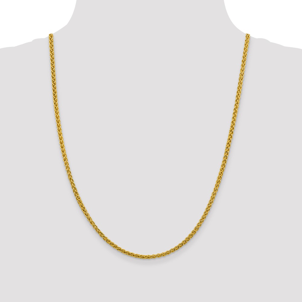 14K 24 inch 3.45mm Semi-Solid Wheat with Lobster Clasp Chain (BC172-24)