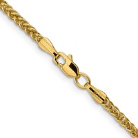 14K 2.35mm Yellow Gold Semi-Solid 3-Wire Wheat Chain with Lobster Clasp - 16in view 3