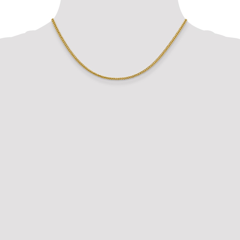 14K 16 inch 2.35mm Semi-Solid 3-Wire Wheat with Lobster Clasp Chain (BC176-16)