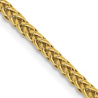 14K 2.35mm Yellow Gold Semi-Solid 3-Wire Wheat Chain with Lobster Clasp - 16in view 1