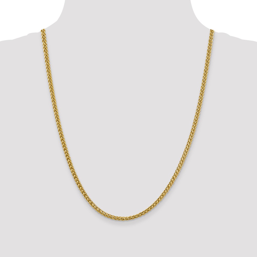 14K 24 inch 3.5mm Semi-Solid 3-Wire Wheat with Lobster Clasp Chain (BC177-24)