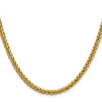 14K 4.65mm Yellow Gold Semi-Solid 3-Wire Wheat Chain with Lobster Clasp, 18" view 2