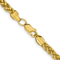 14K 4.65mm Yellow Gold Semi-Solid 3-Wire Wheat Chain with Lobster Clasp, 18" view 3