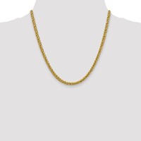 14K 4.65mm Yellow Gold Semi-Solid 3-Wire Wheat Chain with Lobster Clasp, 18" view 4