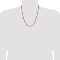 14K 4.65mm Yellow Gold Semi-Solid 3-Wire Wheat Chain with Lobster Clasp, 20" view 4
