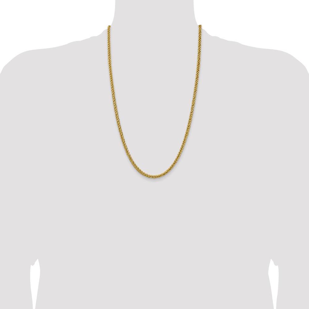 14K 26 inch 4.65mm Semi-Solid 3-Wire Wheat with Lobster Clasp Chain (BC178-26)