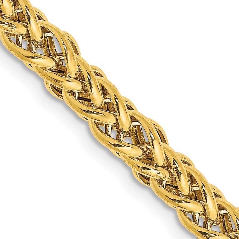 14K 20 inch 4.65mm Semi-Solid 3-Wire Wheat with Lobster Clasp Chain