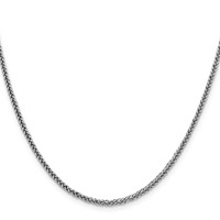 14K White Gold 2.35mm Semi-Solid 3-Wire Wheat Chain with Lobster Clasp - 16in view 2