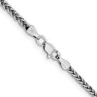 14K White Gold 2.35mm Semi-Solid 3-Wire Wheat Chain with Lobster Clasp - 16in view 3