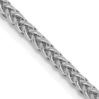 14K White Gold 2.35mm Semi-Solid 3-Wire Wheat Chain with Lobster Clasp - 16in view 1