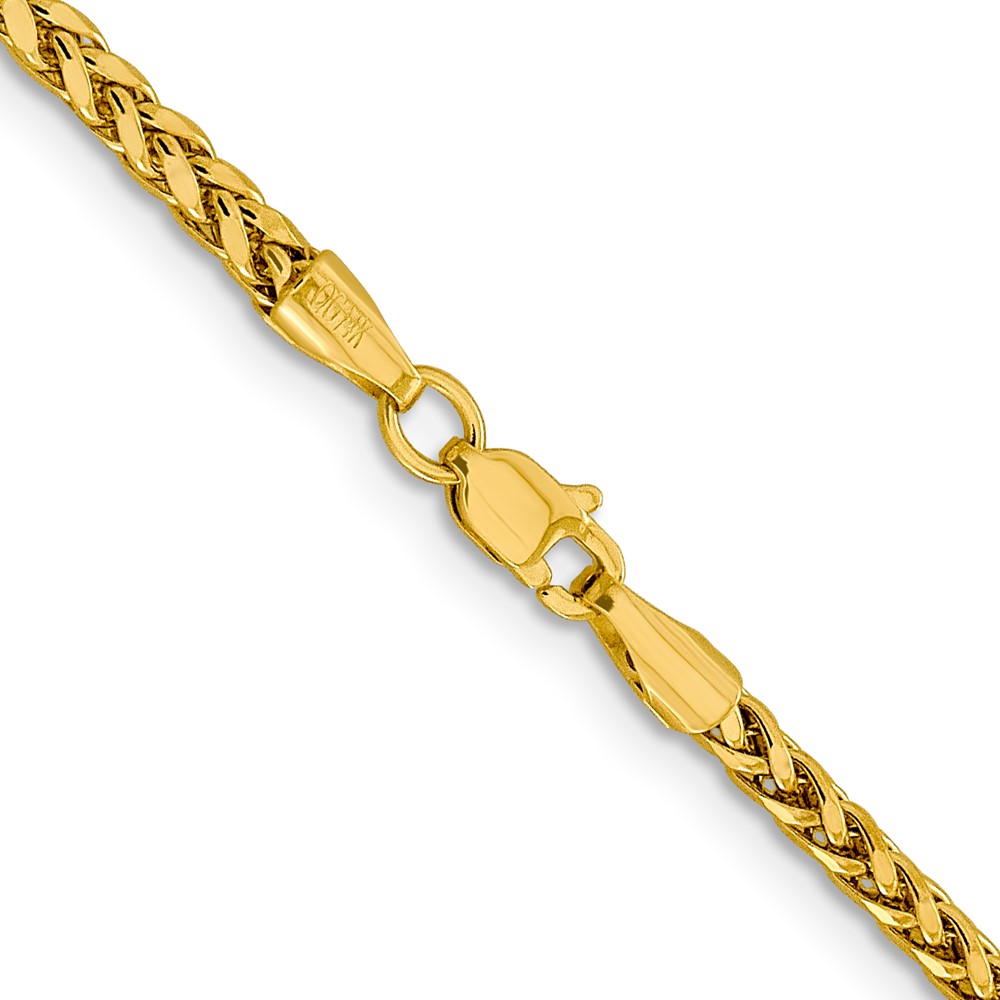 14K 18 inch 2.5mm Semi-Solid Diamond-cut Wheat with Lobster Clasp Chain (BC183-18)