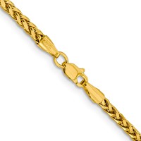 14K 2.5mm Yellow Gold Semi-Solid Diamond-cut Wheat Chain with Lobster Clasp, 16" view 3