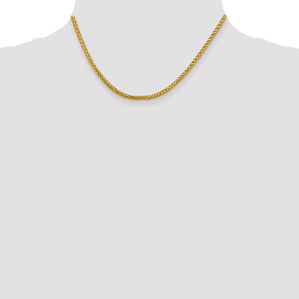 14K 16 inch 2.5mm Semi-Solid Diamond-cut Wheat with Lobster Clasp Chain (BC183-16)