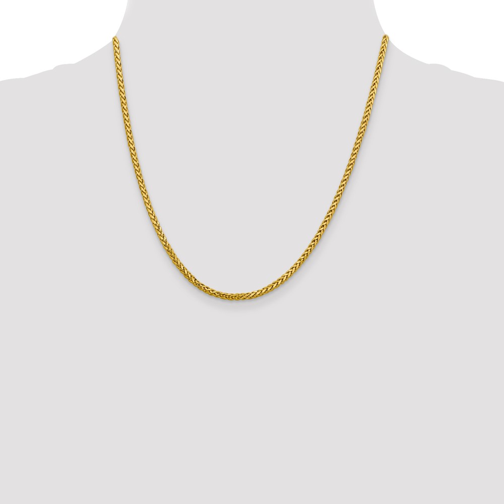 14K 20 inch 2.5mm Semi-Solid Diamond-cut Wheat with Lobster Clasp Chain (BC183-20)