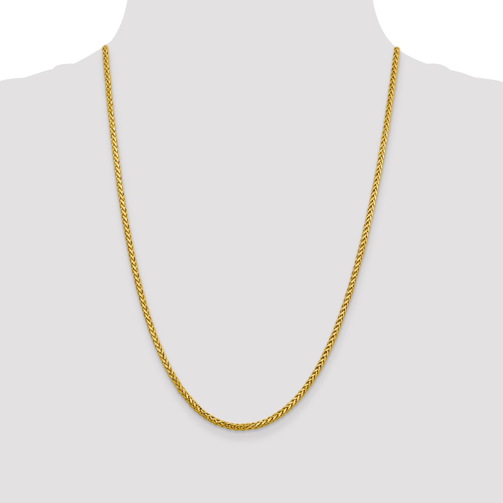 14K 24 inch 2.5mm Semi-Solid Diamond-cut Wheat with Lobster Clasp Chain (BC183-24)