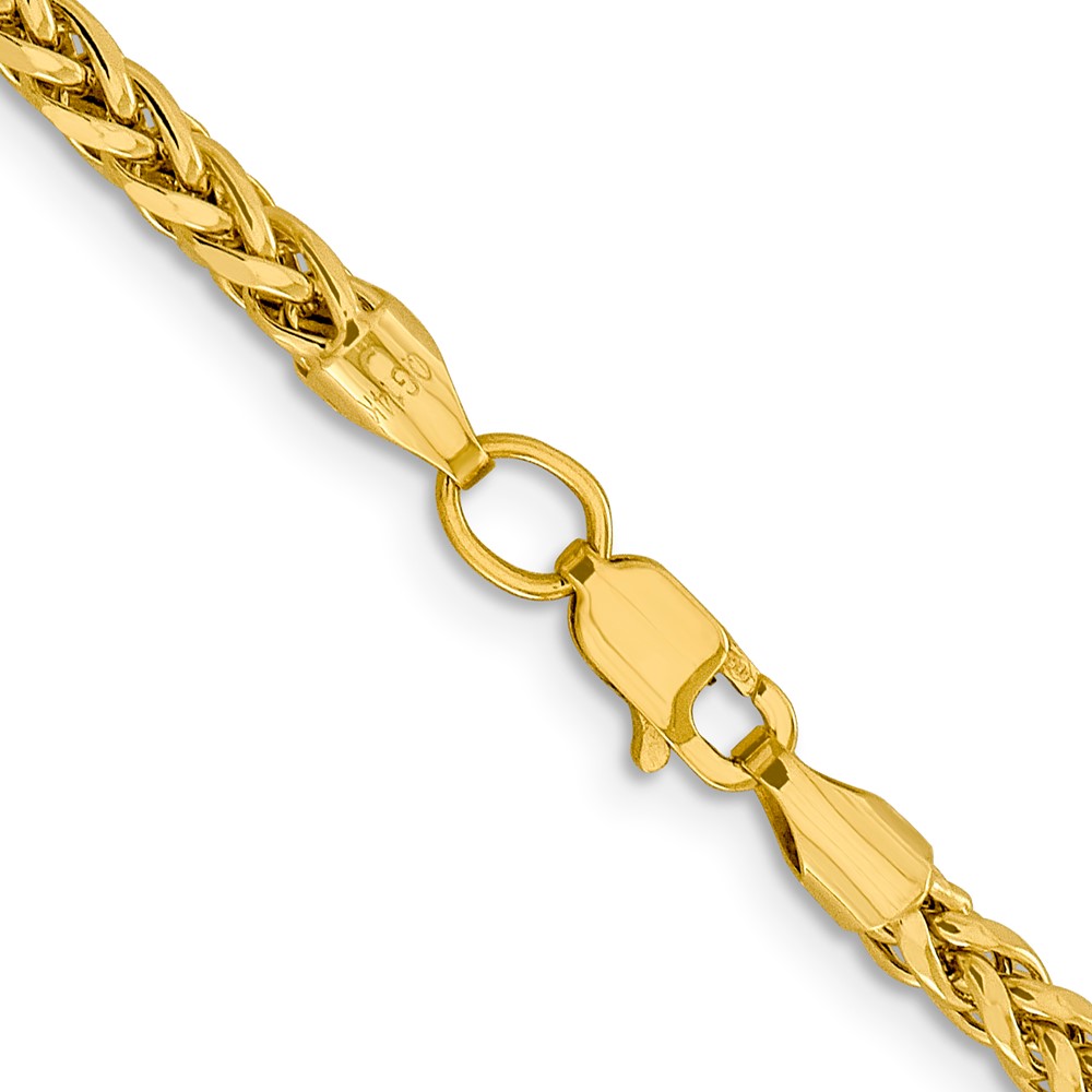 14K 20 inch 3.1mm Semi-Solid Diamond-cut Wheat with Lobster Clasp Chain (BC184-20)