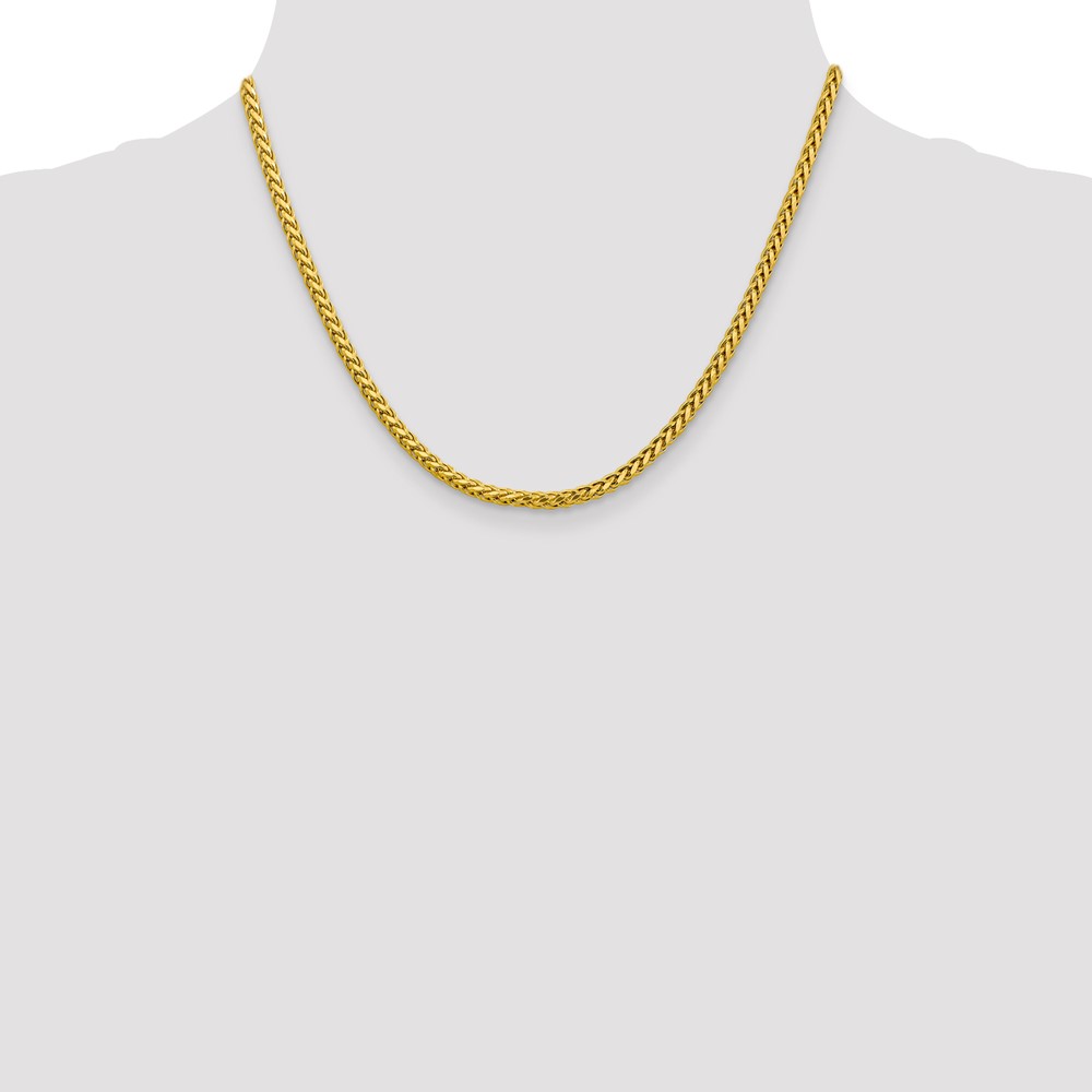 14K 18 inch 3.1mm Semi-Solid Diamond-cut Wheat with Lobster Clasp Chain (BC184-18)
