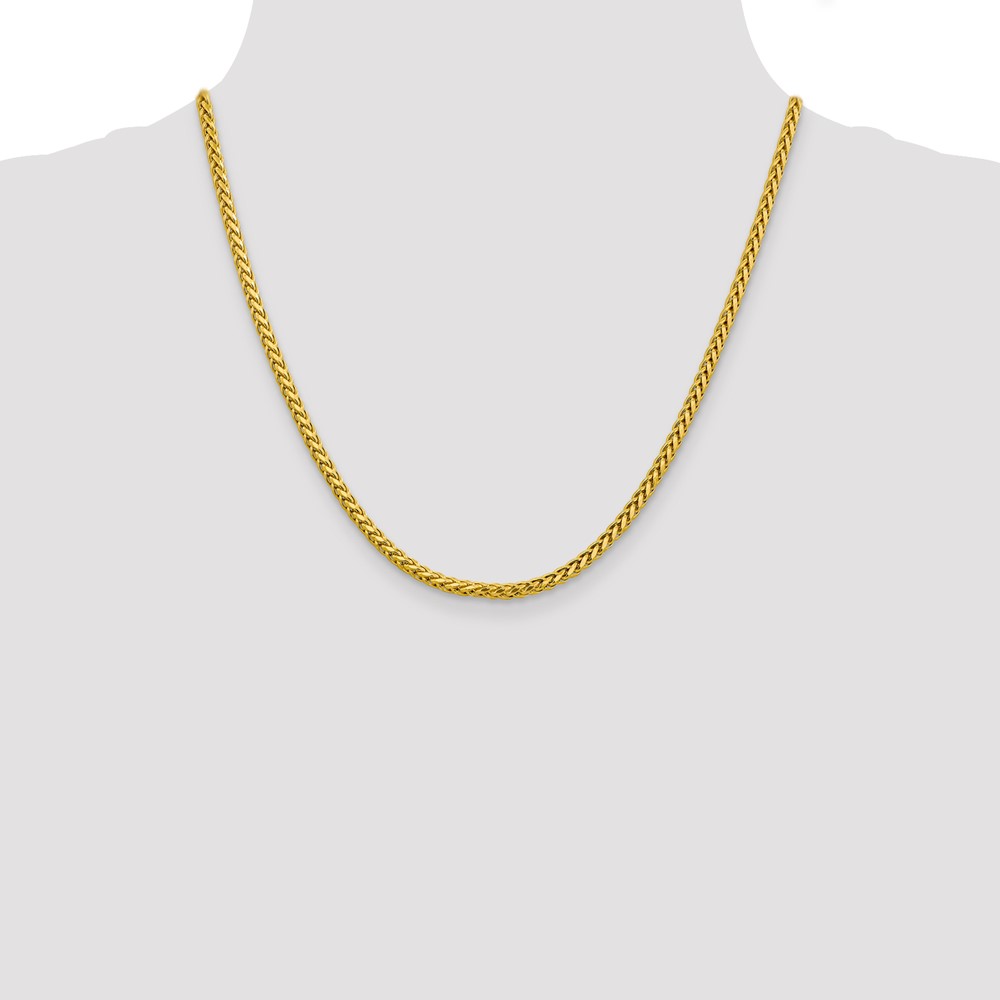 14K 20 inch 3.1mm Semi-Solid Diamond-cut Wheat with Lobster Clasp Chain (BC184-20)