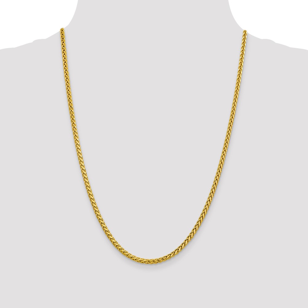 14K 24 inch 3.1mm Semi-Solid Diamond-cut Wheat with Lobster Clasp Chain (BC184-24)