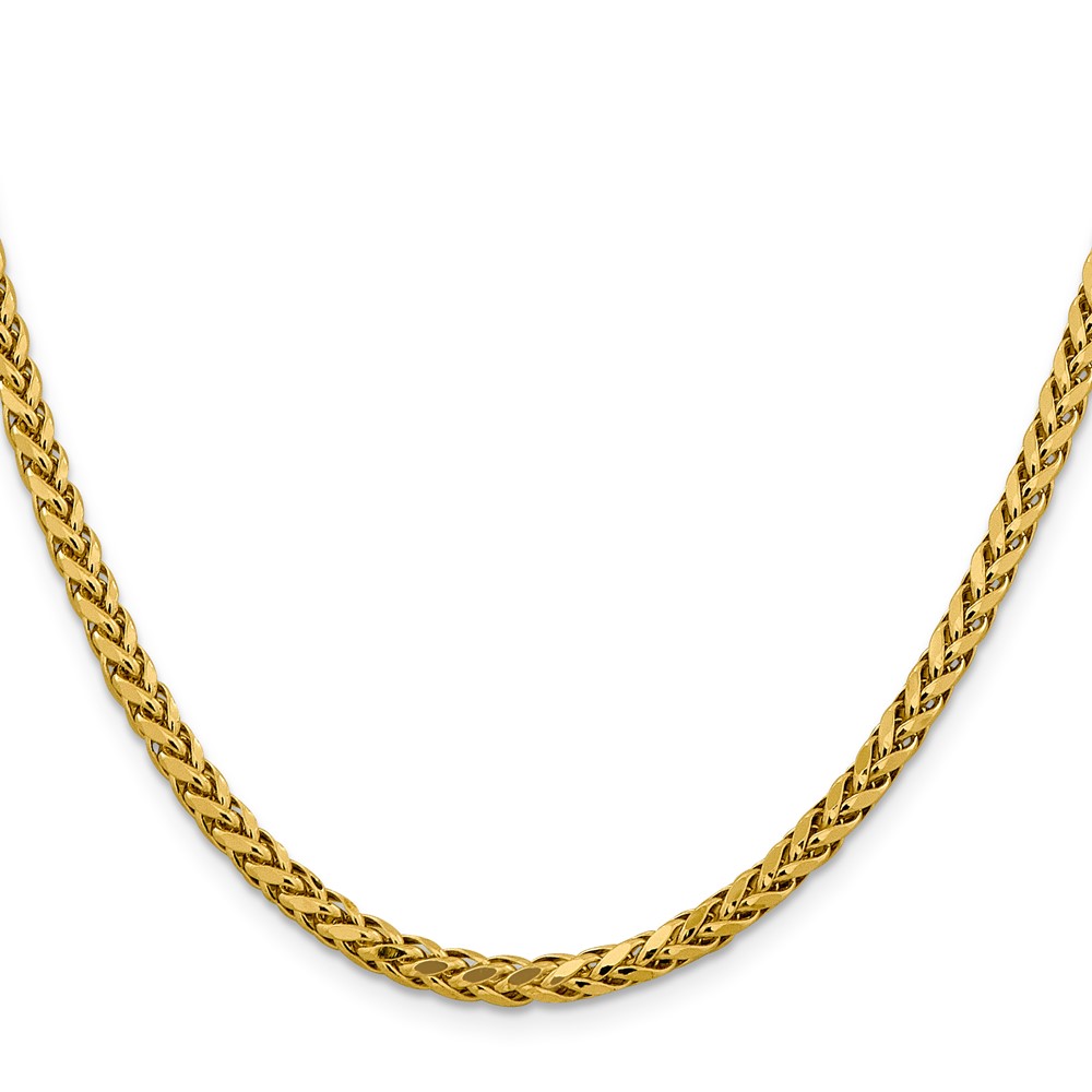 14K 20 inch 3.7mm Semi-Solid Diamond-cut Wheat with Lobster Clasp Chain (BC185-20)