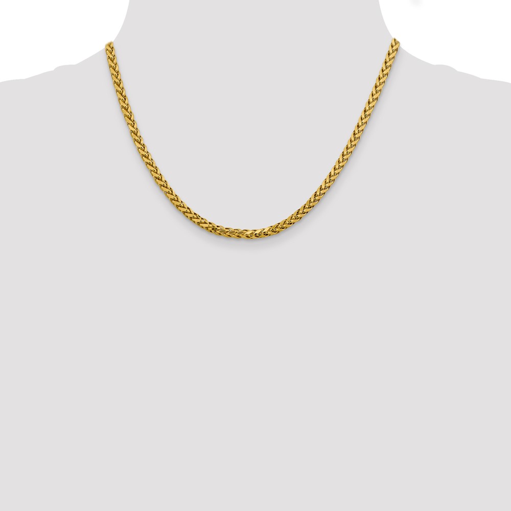 14K 18 inch 3.7mm Semi-Solid Diamond-cut Wheat with Lobster Clasp Chain (BC185-18)