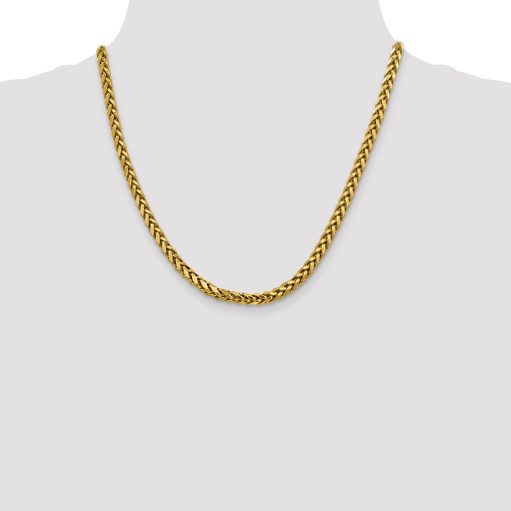 14K 20 inch 5mm Semi-Solid Diamond-cut Wheat with Lobster Clasp Chain (BC186-20)