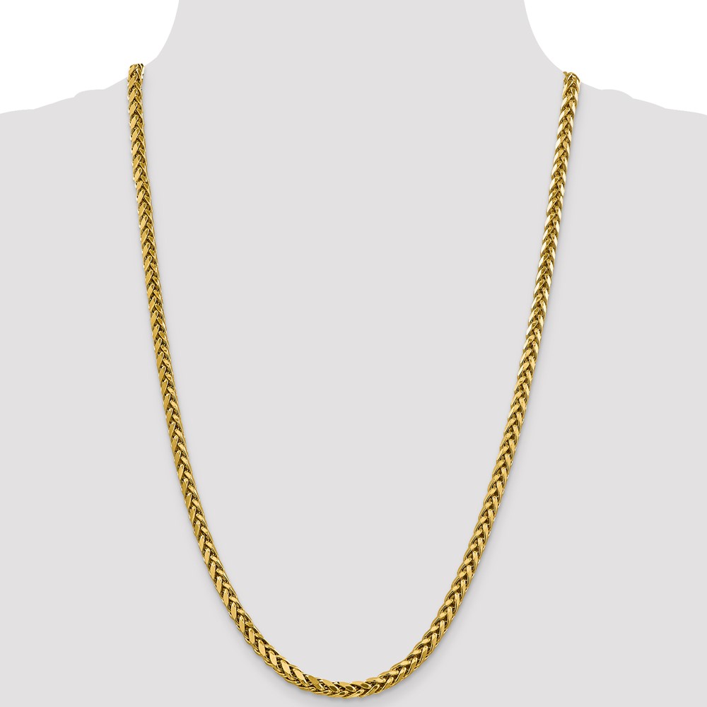 14K 26 inch 5mm Semi-Solid Diamond-cut Wheat with Lobster Clasp Chain (BC186-26)